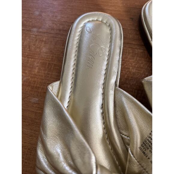 J.CREW WOMEN SANDAL LEATHER GOLD TWISTED KNOT SIZE 9.5 - Picture 5 of 10